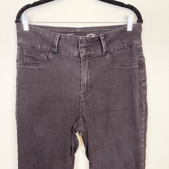 Seven7 Jeans Women 14 Black Denim Ankle Slim Fit Skinny Mid Rise Casual Stretch - Picture 3 of 9